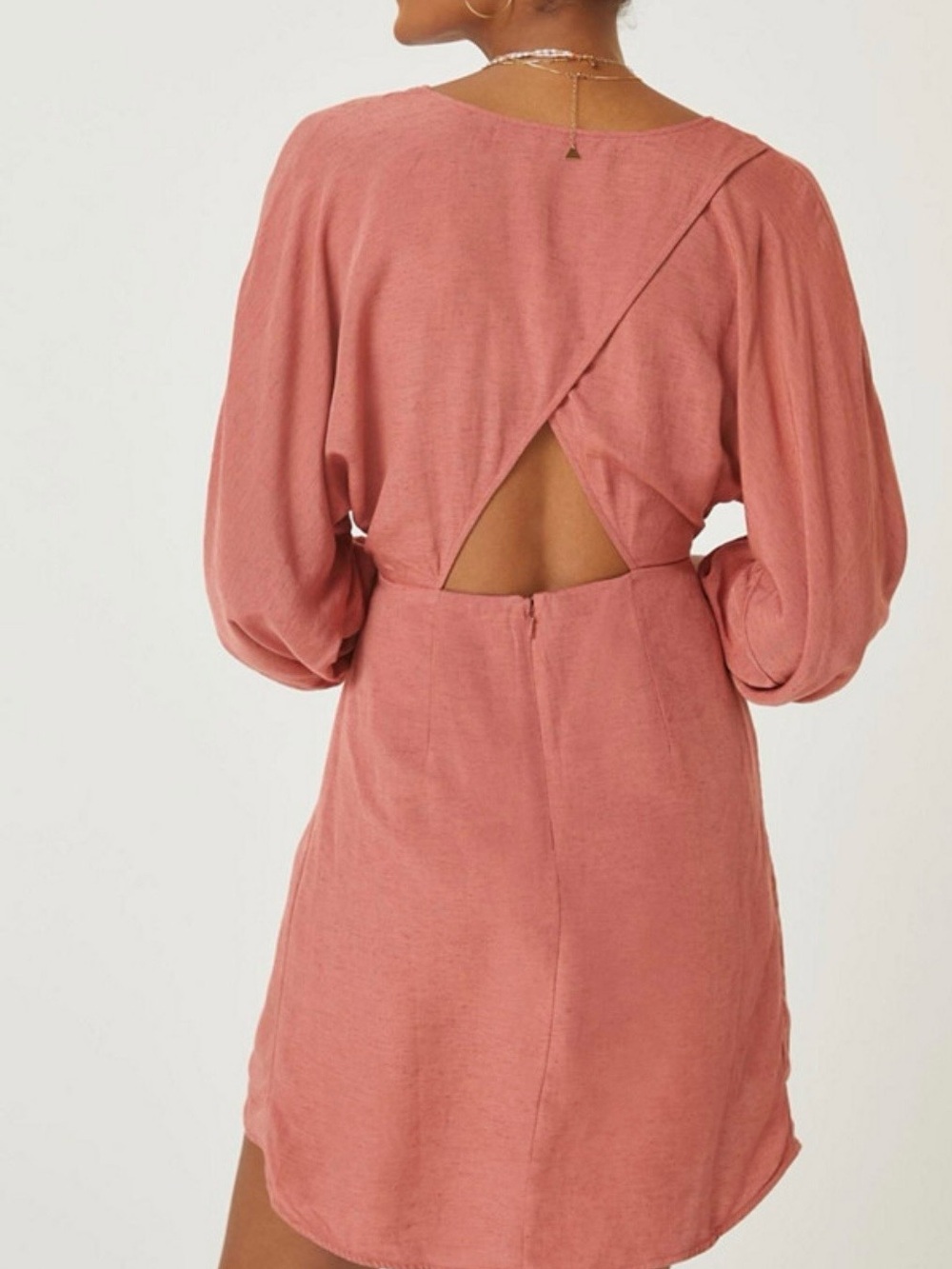 Anthropologie Rose Wrap Mini Dress with Tie Waist - Picture 2 of 7